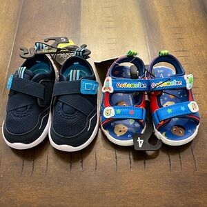 Set of 2 toddler shoes/Cocomelon sandals and blue tennis shoes